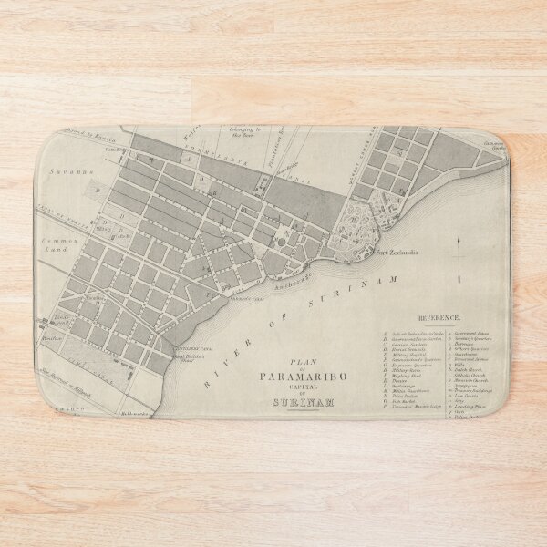 Item preview, Vintage Map of Paramaribo Suriname (1876) designed and sold by BravuraMedia.