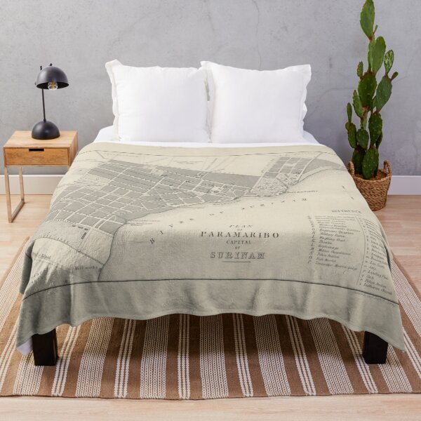 Item preview, Vintage Map of Paramaribo Suriname (1876) designed and sold by BravuraMedia.