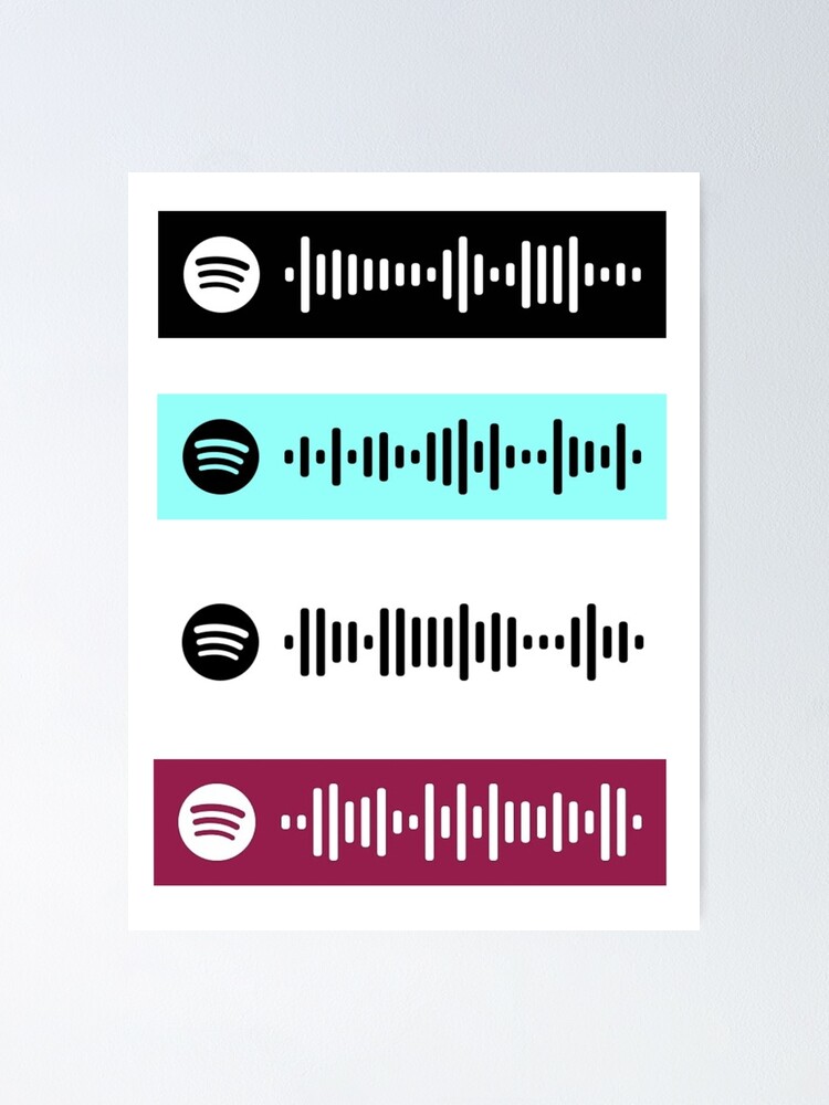 Tiktok Songs Spotify Scan Codes Poster By Claysus Redbubble - roblox id codes by nba youngboy