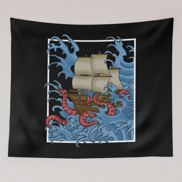 Item preview, Octopus Sea Monster Kraken Gifts Pirate Ship Sea Creature designed and sold by DSWShirts.