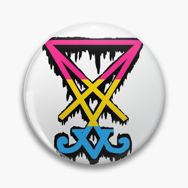 Aperçu de l'œuvre  Cachet de Lucifer Pansexual créée et vendue par DevilessDesigns.