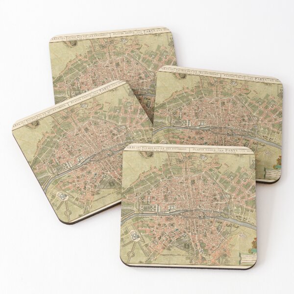 Item preview, Vintage Map of Paris France (1720) designed and sold by BravuraMedia.