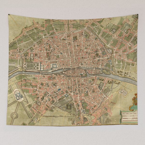 Item preview, Vintage Map of Paris France (1720) designed and sold by BravuraMedia.