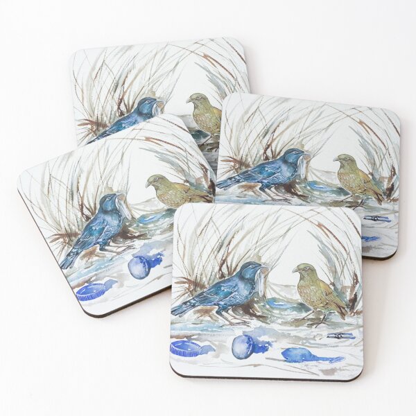 Item preview, Home Sweet Home Australian Satin Bower birds  designed and sold by Liz HL Art Shop.