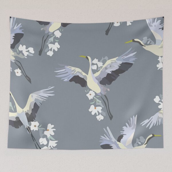 Artikelvorschau, Crane pattern dark entworfen und verkauft von ZenLifeShop.