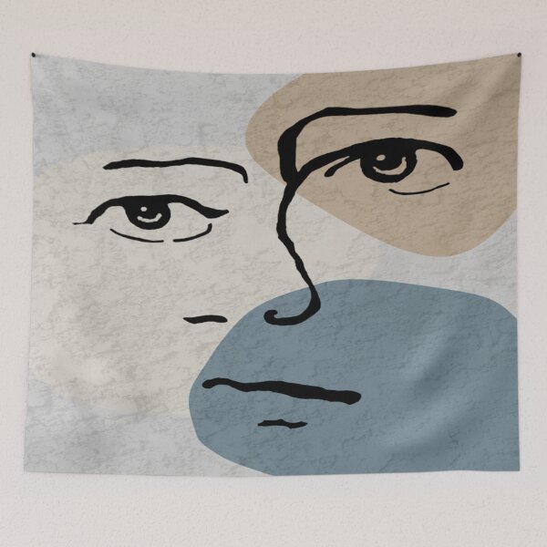 Item preview, Abstract Face design on abstract background. decorating, interiors designed and sold by jayne0524.