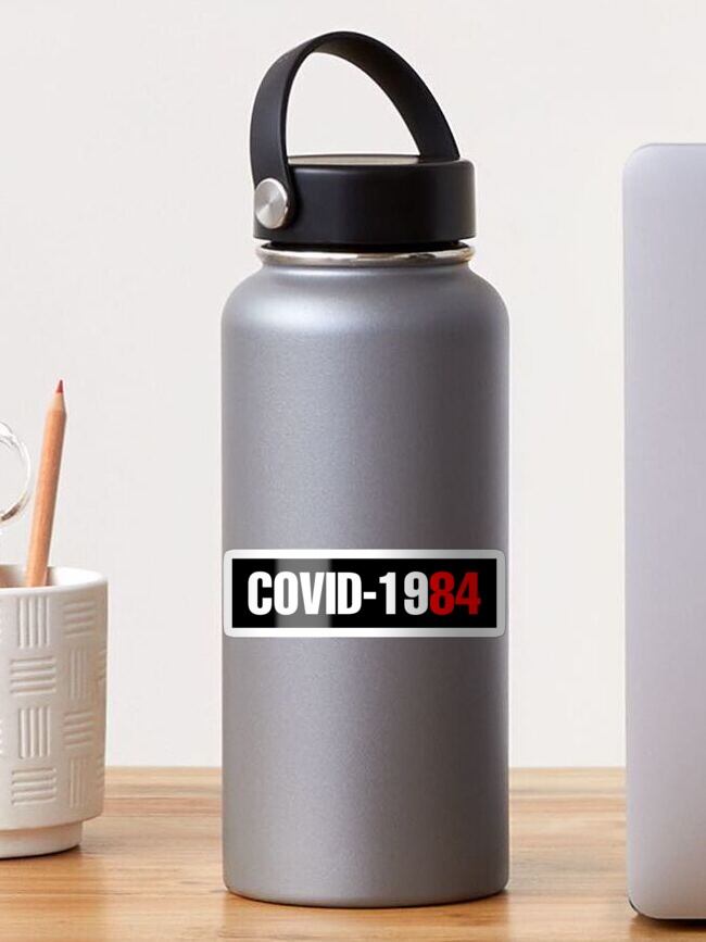 Aperçu 1 sur 3. Sticker avec l'œuvre COVID-1984 créée et vendue par 8p8c.