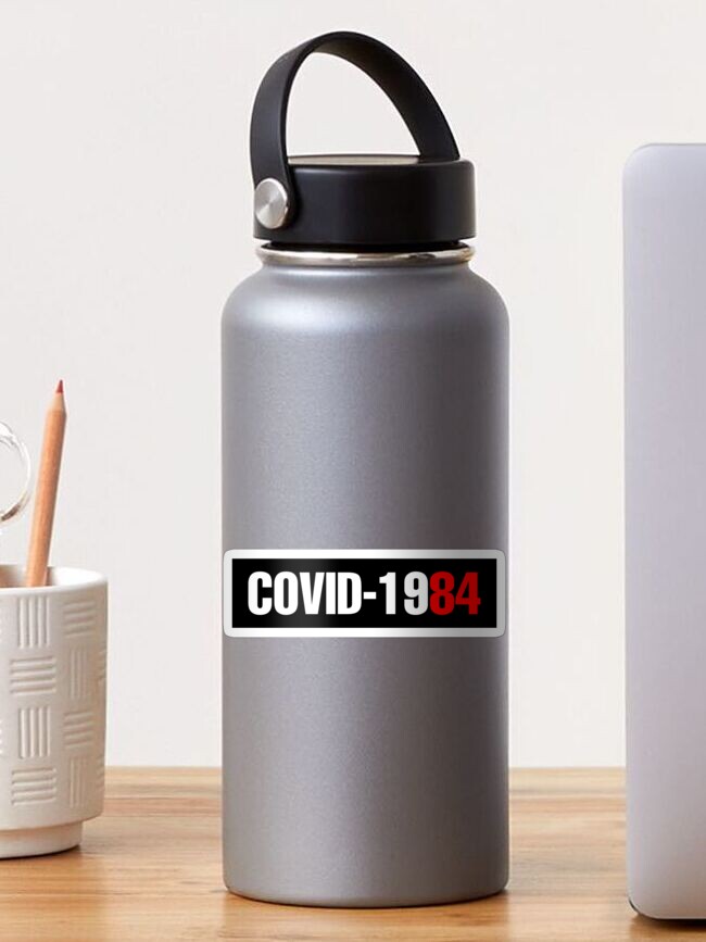 Aperçu 1 sur 3. Sticker avec l'œuvre COVID-1984 créée et vendue par 8p8c.