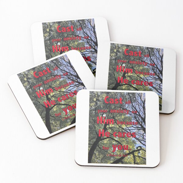 He cares for you Coasters (Set of 4)