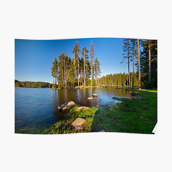 Sunset over Shiroka Polyana dam, Bulgaria Poster