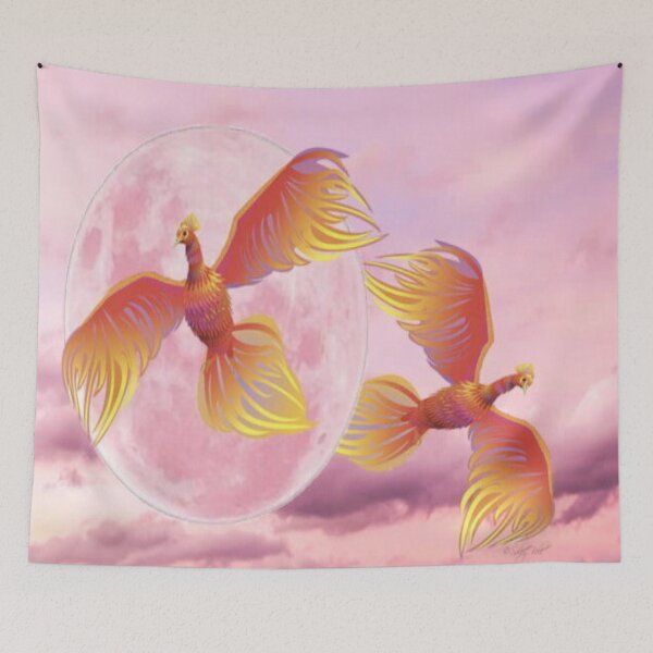 Item preview, pink pheonix designed and sold by BellsPainting.