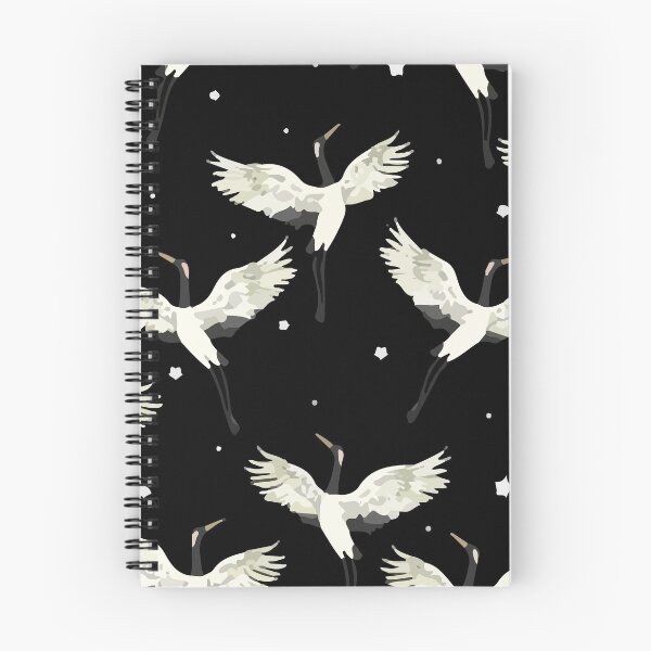 Item preview, Crane seamless pattern black designed and sold by ZenLifeShop.