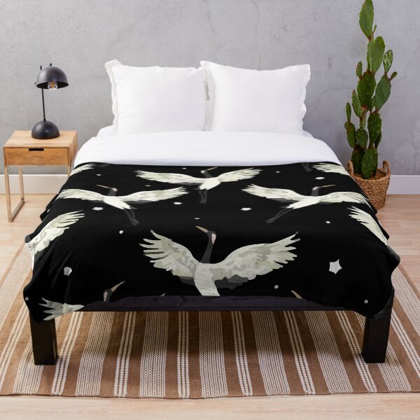 Item preview, Crane seamless pattern black designed and sold by ZenLifeShop.