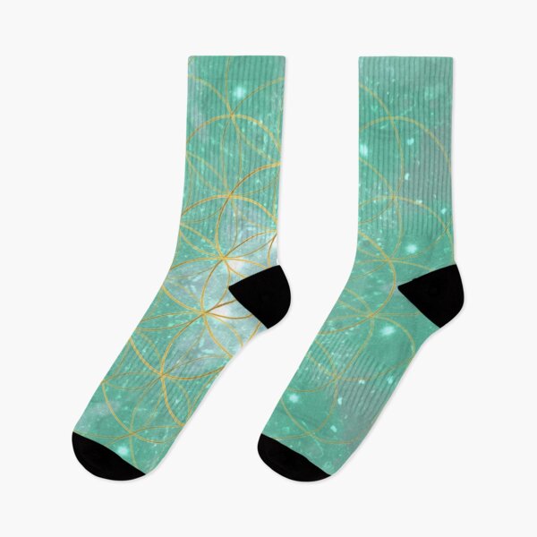 Item preview, Golden flower of life on green designed and sold by byulvenberg.