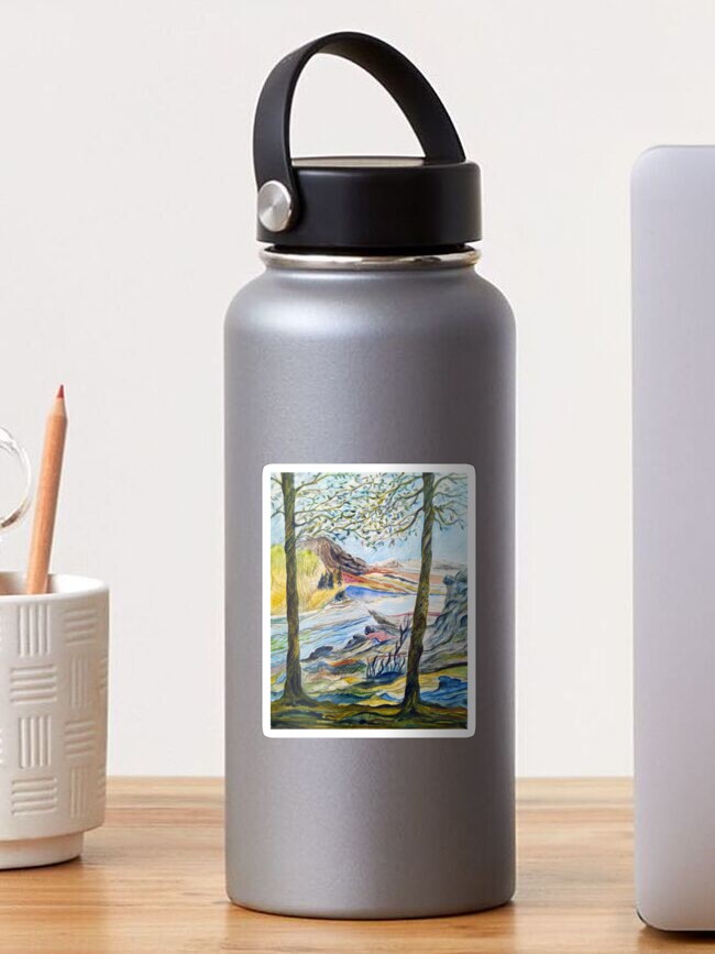 Thumbnail 1 von 3, Sticker, Bäume vor phantastischer Berglandschaft designt und verkauft von LillianBerthel.