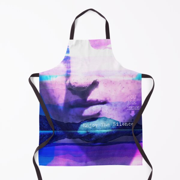 Item preview, you are here blue vaporwave inspired aesthetic art + enjoy the silence designed and sold by Saburkitty.
