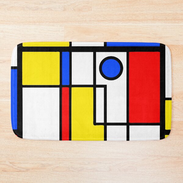 Item preview, Abstract yellow, blue and red neo-modern boxes and circles designed and sold by UDDesign.