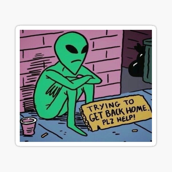 "I want to go home" Sticker for Sale by Irator Redbubble