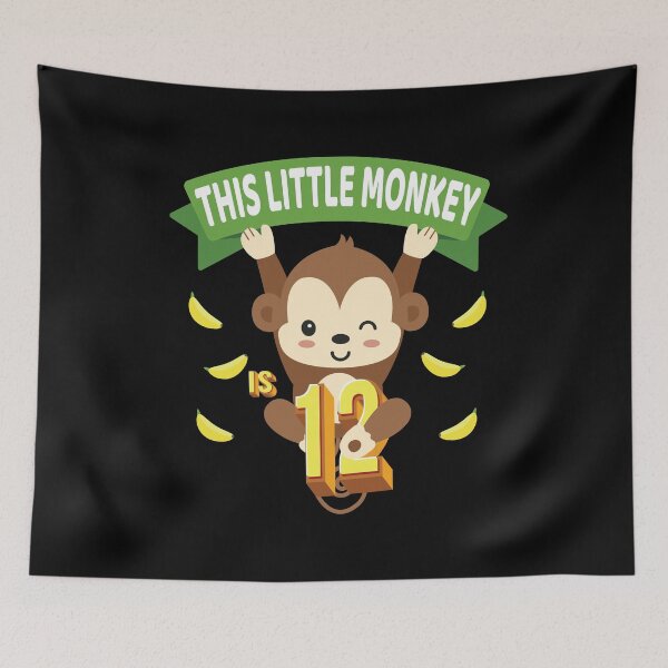 Item preview, This Little Monkey Is 12 Years Old Kid 12th Birthday Monkeys print designed and sold by Grabitees.