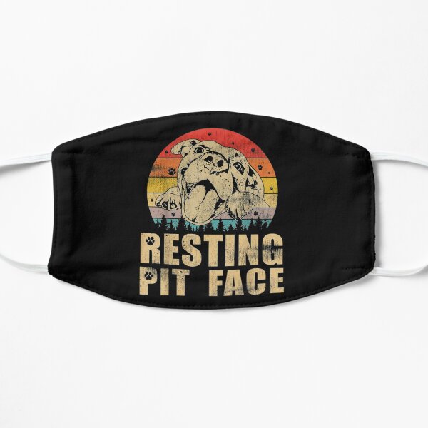 Funny Pitbull Resting Pit Face Flat Mask