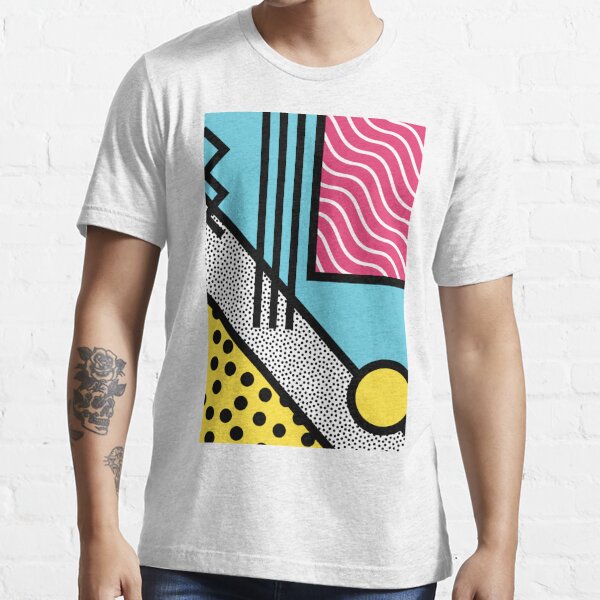 Eighties Memphis Pattern T-Shirt 80s Retro Designs Male Vintage T