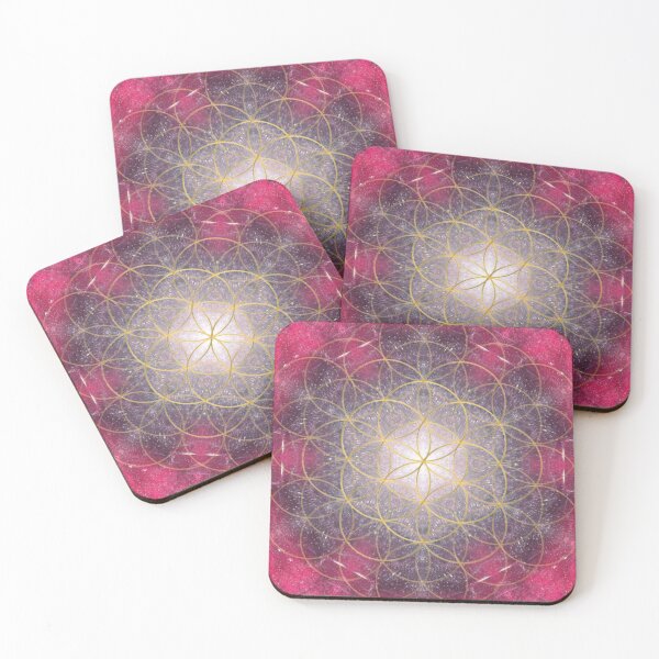 Item preview, Golden flower of life on magenta designed and sold by byulvenberg.
