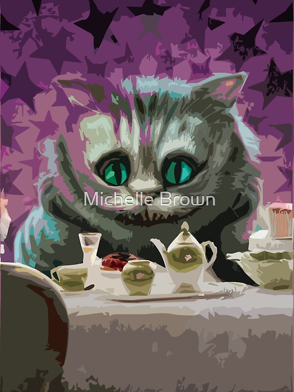 Alice Au Pays Des Merveilles Cheshire Cat Vecteur De Pochoir Multicouche Par Michelle Brown Redbubble