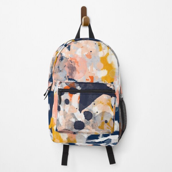Item preview, Stella - Abstract painting in modern fresh colors navy, orange, pink, cream, white, and gold designed and sold by charlottewinter.