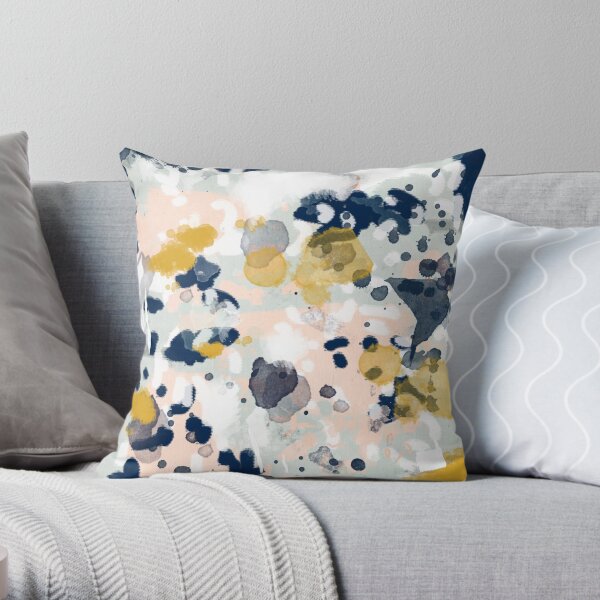 Esther - minimal trendy painting mint gold pastel nursery decor minimalist Throw Pillow