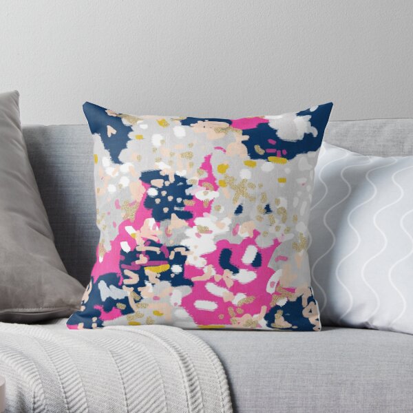 Pink and clearance navy throw pillows