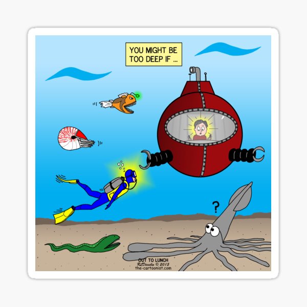 SCUBA Diving Too Deep Sticker
