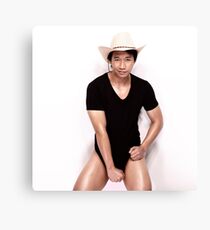 Steve Cowboys Up On White No Jeans Canvas Print