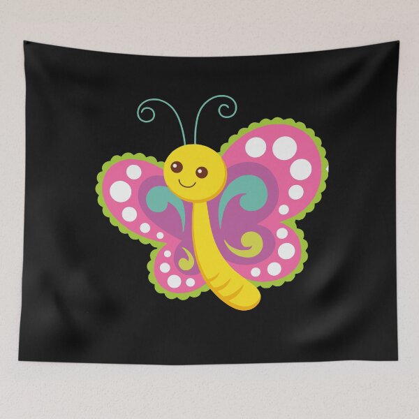 Item preview, happy beautiful butterfly pink & yellow designed and sold by marfez1.