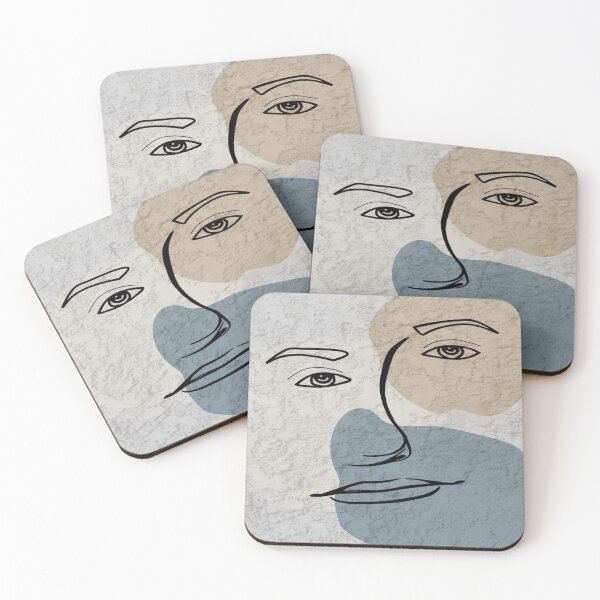 Item preview, Abstract Face design on colored background. decorating, interiors designed and sold by jayne0524.