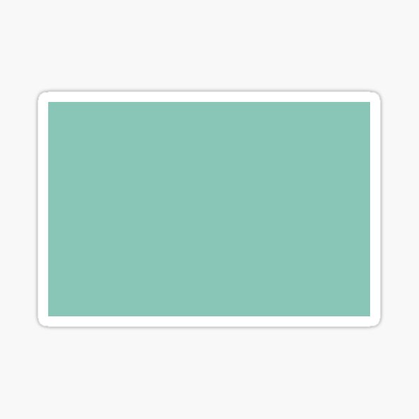 "Pastel Aqua Green Blue Solid Color Pairs to Sherwin Williams Aquastone SW 9043" Sticker by