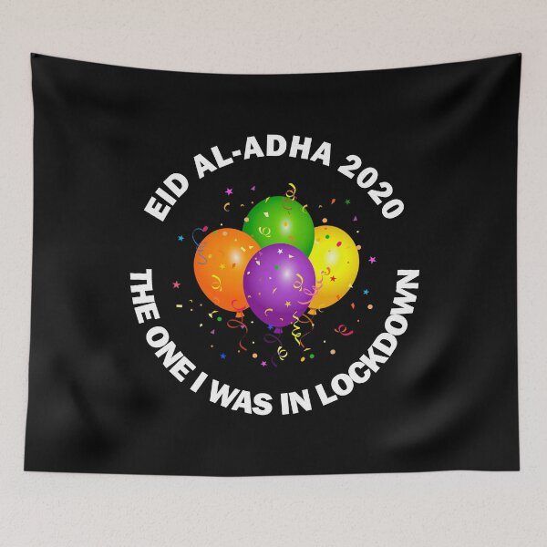 Item preview, Happy Eid Mubarak 2020 Al-Fitr Al-Adha Ramadan Kareem Hajj Mabroor Funny Lockdown Social Distancing Quarantine Colourful Balloons Gift designed and sold by Best Arts.