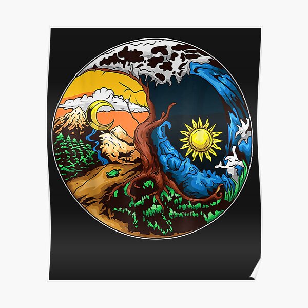 Love Your Mother Earth Yin Yang Save Plane Poster