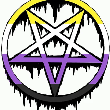 Artwork thumbnail, Satanic Pentagram Nonbinary by DevilessDesigns