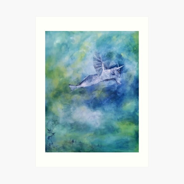 Ein Capricorn in den Wolken Kunstdruck