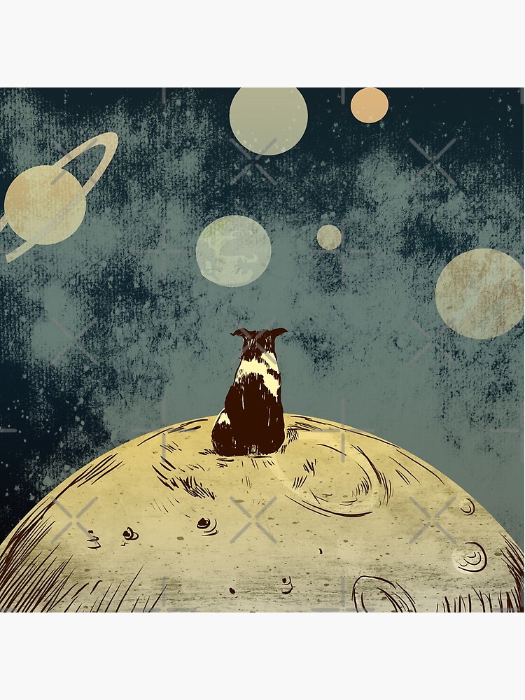 Thumbnail 4 of 4, Pillow, Endless opportunities  - dog looking into space  designed and sold by cucubaou.