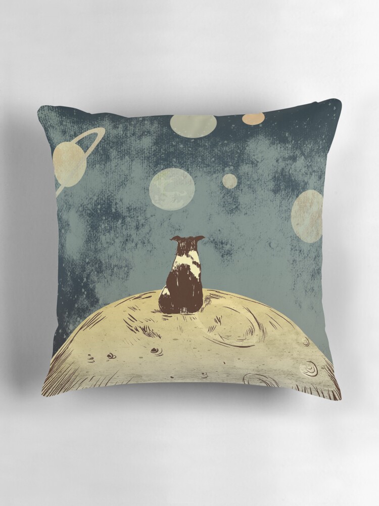 Thumbnail 3 of 4, Pillow, Endless opportunities  - dog looking into space  designed and sold by cucubaou.