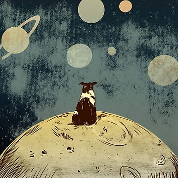 Artwork thumbnail, Endless opportunities  - dog looking into space  by Cucubaou Negura