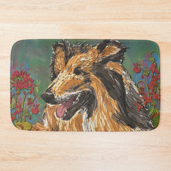 Item preview, Rough Collie and Geraniums designed and sold by lottibrown.