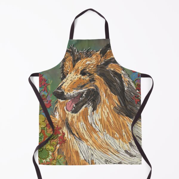 Aperçu de l'œuvre Rough Collie et géraniums créée et vendue par lottibrown.