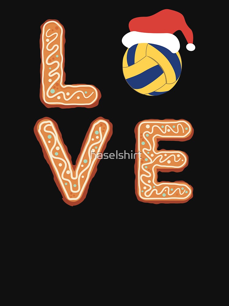 "Love Christmas Volleyball Santa Hat Cookies Gift" Tshirt by