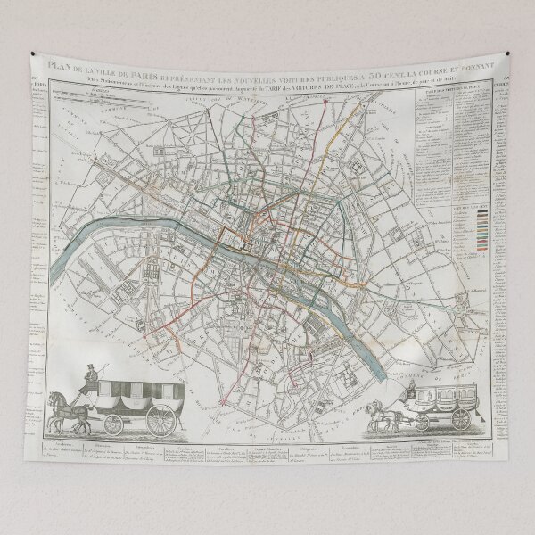 Item preview, Vintage Map of Paris France (1828) designed and sold by BravuraMedia.