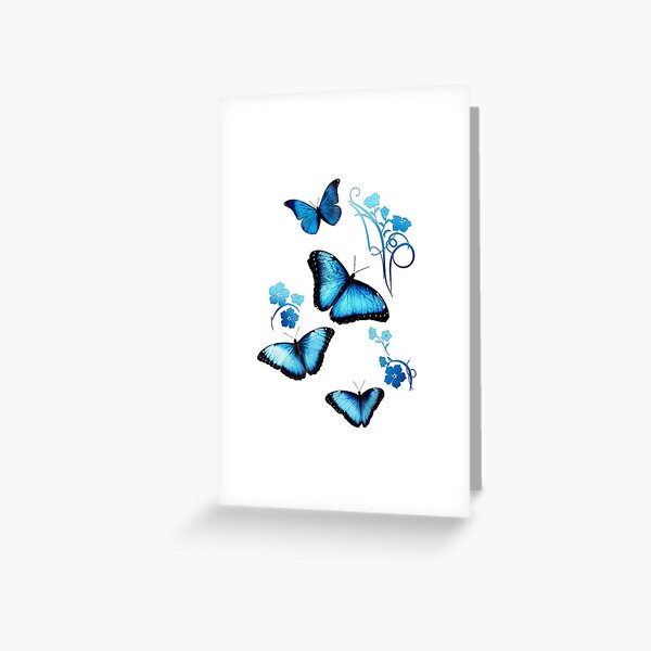 Item preview, Hydro Flask stickers - ocean blue butterfly and flowers | Sticker pack set designed and sold by Vane22april.