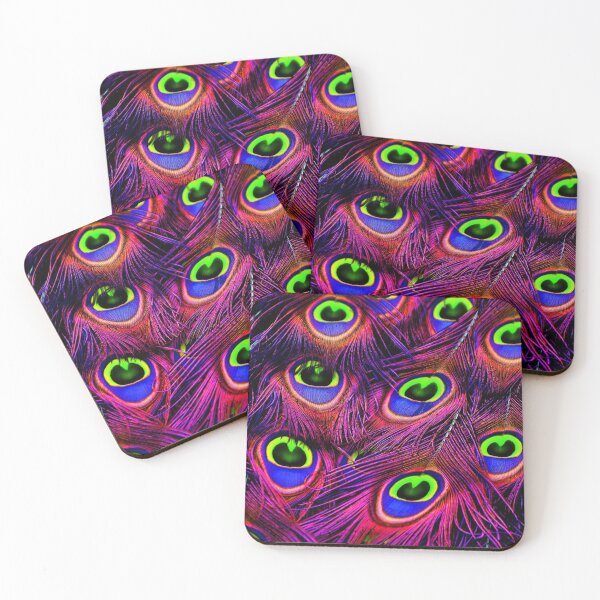 Item preview, Peacock Feathers of Pink, Green, Blue and Purple designed and sold by madtoyman.