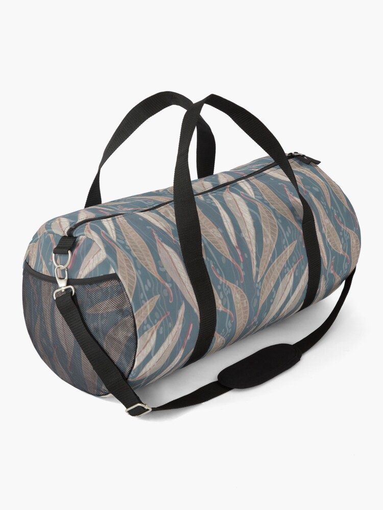 Alternate view of Bush Eucalyptus River leaves - Brown and Green Colour Palette Duffle Bag