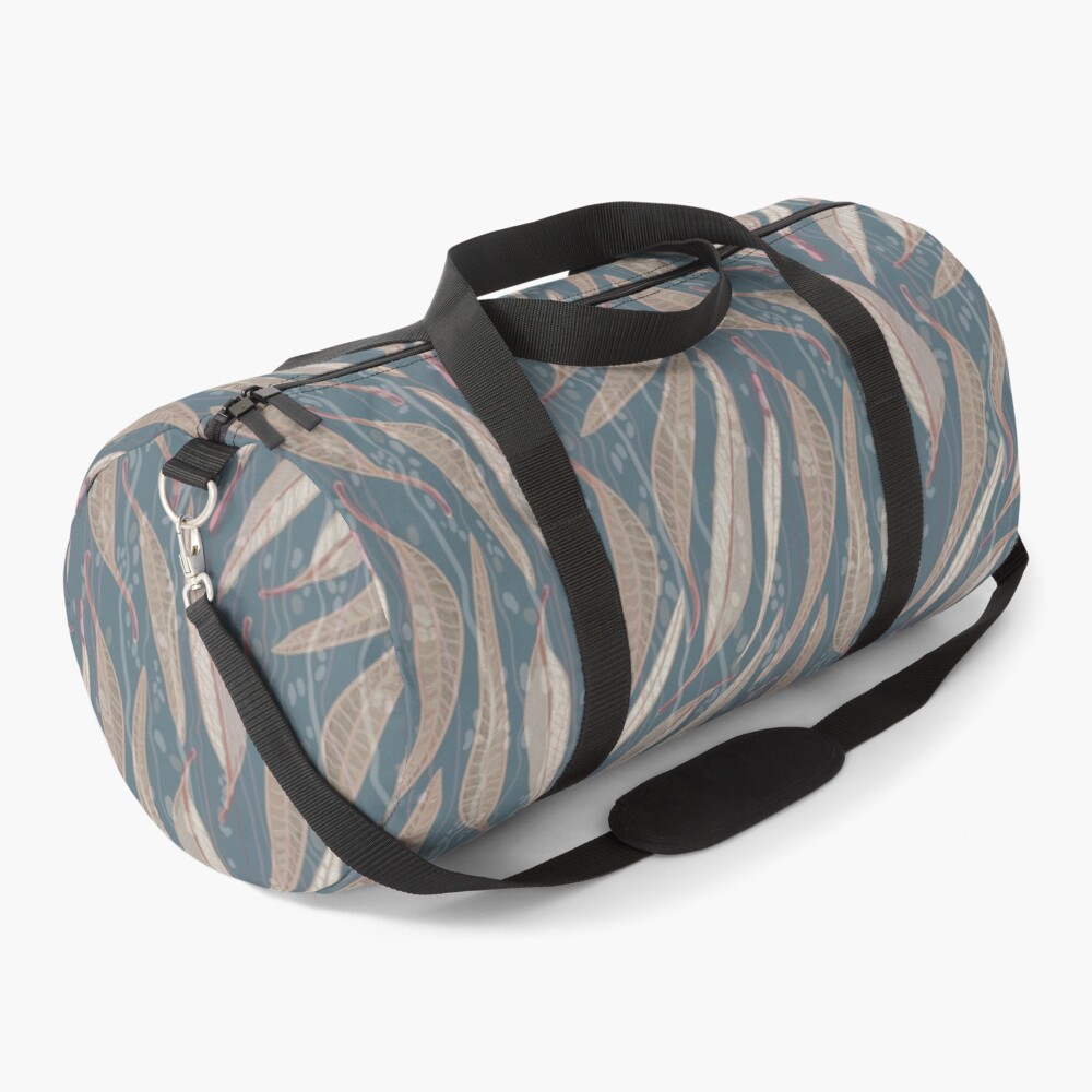 Bush Eucalyptus River leaves - Brown and Green Colour Palette Duffle Bag